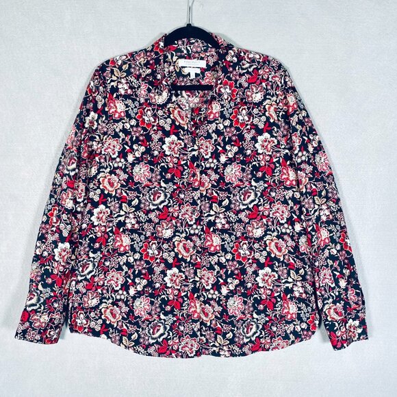 Foxcroft Shirt Womens 16 Pink Cotton Non-Wrinkle Button Up Blouse - Picture 1 of 12